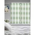 thumbnail image 5 of Sage Green White Buffalo Check Bedroom Curtains 63 Inches length, Farmhouse Plaid Window Treatment Curtain Drapes, Modern Geometric Rod Pocket Curtain Panels for Living Room Kitchen, 42"x63", 2 Panels, 5 of 6