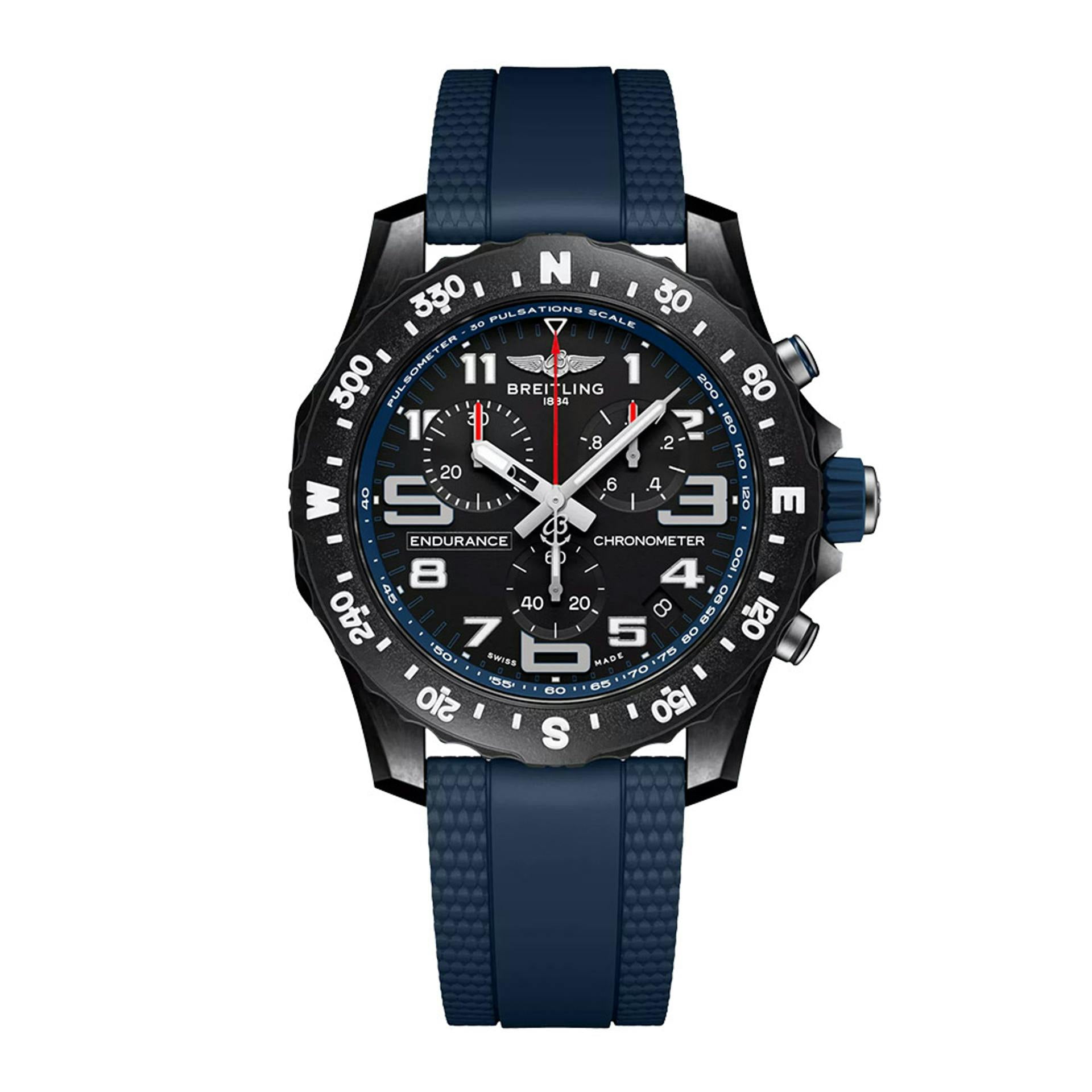 Breitling Endurance Pro 44 Chronograph Black Dial Breitlight Rubber Strap Men's Watch X82310D51B1S2