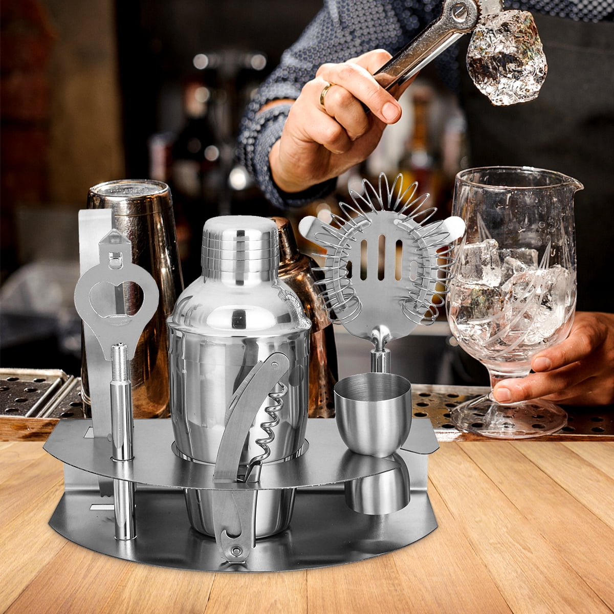 Stainless Steel Cocktail Wine Shaker Cocktail Mixer for Party Bar Wedding Tool B 