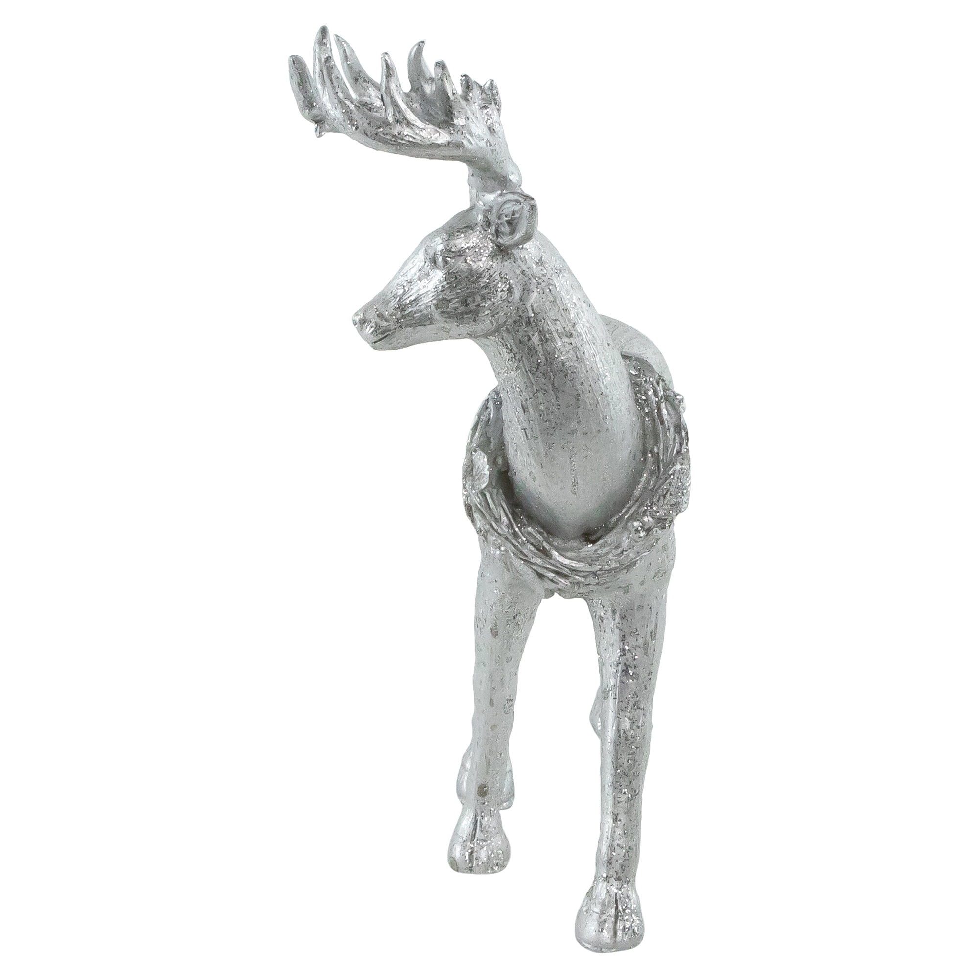11.5" Elegant Silver Christmas Table Top Reindeer Figure