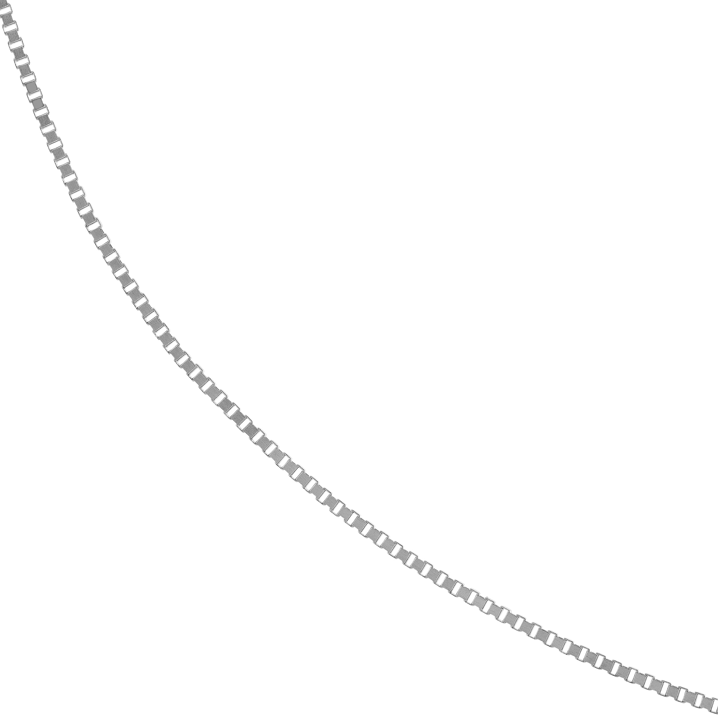 14K White Gold Women's 22" 0.66mm Box Chain Necklace with 050 Gauge and Lobster Lock Quality Tag