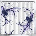 thumbnail image 1 of Dark Purple Spider and Web Shower Curtain - Gothic Halloween Decor, 1 of 5
