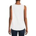 thumbnail image 5 of Time and Tru Women's Henley Tank Top with Fashion Raw Edge Detail, 5 of 5