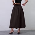 thumbnail image 6 of Women's Bubble Long Skirt Elastic Waist A-Line Pleated Ruffle Flowy Balloon Maxi Skirts with Pockets, 6 of 8