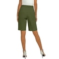thumbnail image 5 of Dwellite Linen Short for Women Summer Bermuda Shorts with Pockets Dressy Casual Button Wide Leg Beach Short Army Green 2XL, 5 of 7