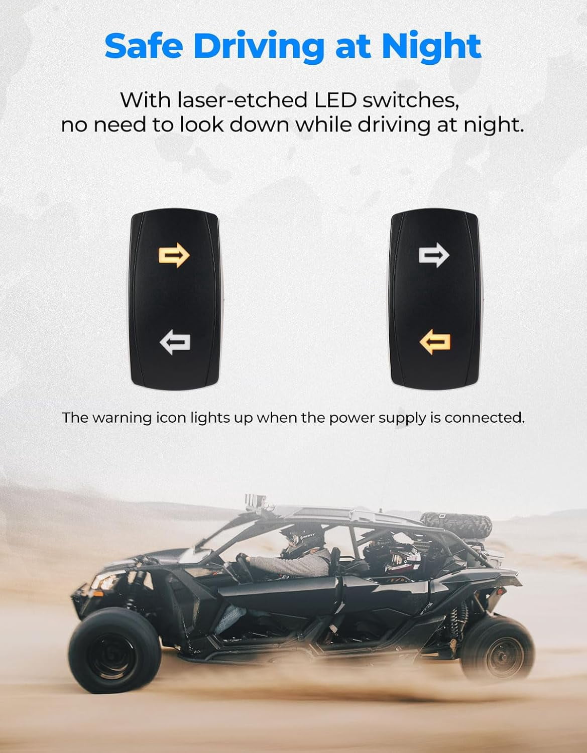 UTV Turn Signal Kit Pre-Wired Plug and Play UTV ATV Blinker with Rocker Switch Universal Street Legal Kit Compatible with Can-Am Defender X3 Polaris Ranger RZR CFMOTO