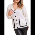 thumbnail image 1 of Cárdigan de Punto Grueso para Mujer, Larga, Cuello en V, Botones y Bolsillo, para Otoño e Invierno. L, 1 of 10