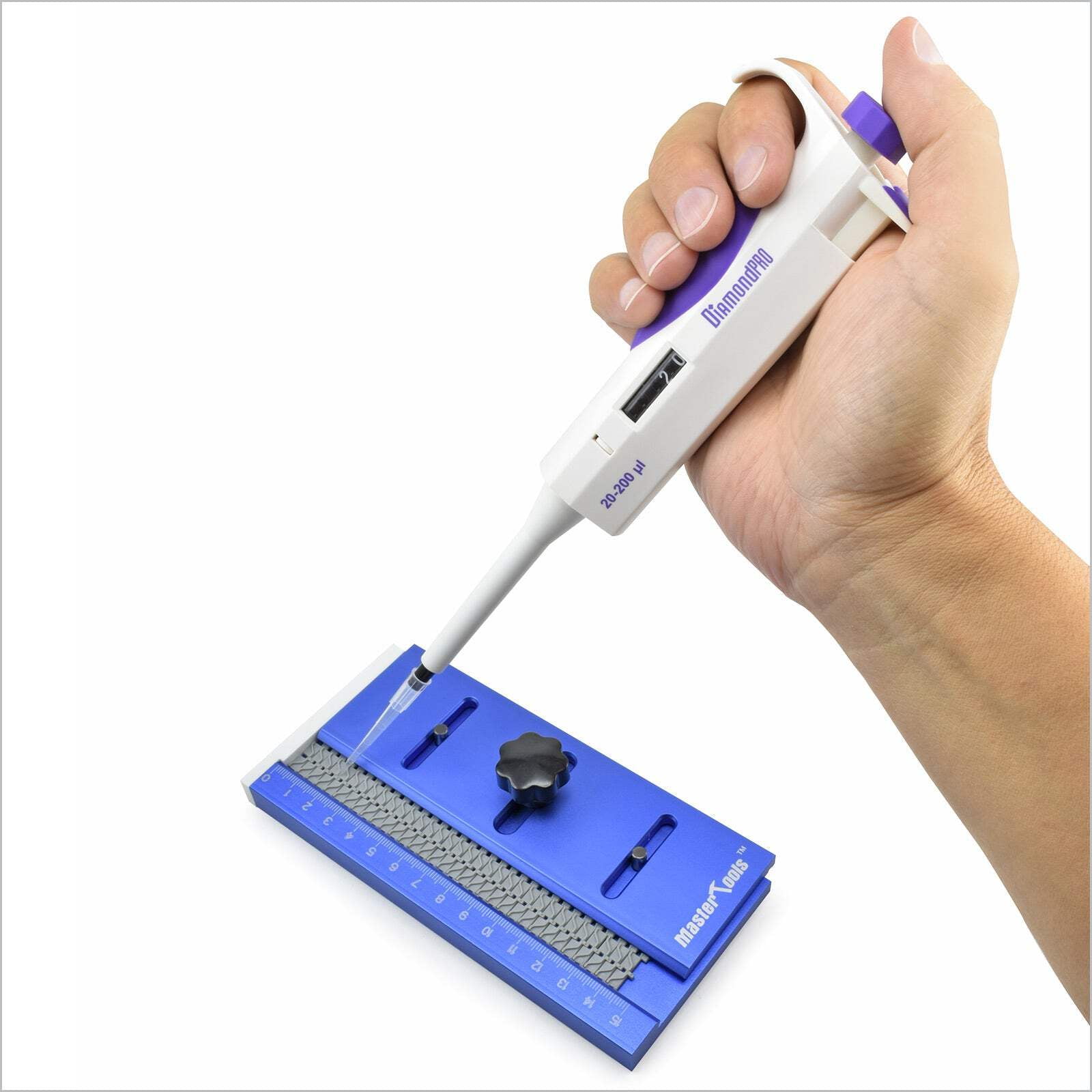 Globe Scientific Diamond PRO 3311-200 Adjustable Volµme Research Micropipette, 20-200µL Volume, Lavender