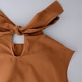 thumbnail image 5 of Women's Elegant Sleeveless Blouses Tie Back Pleated Dressy Work Tops Business Casual Outfits Ruffle Trim Mock Neck Sleeveless Summer Blouses Shirts Tank Tops, 5 of 7