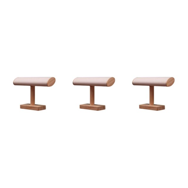 Baohd Jewelry Display Rack | Showcase Bracelet Collection Durable And Eco-friendly Wood Bracelet Display Display Stand White 3Set