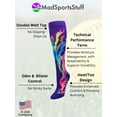 thumbnail image 2 of Purple/Multi-Neon Over-the-Calf Flame Socks – Kids & Youth Athletic Socks for Sports Teams – Fun Fire Design, Moisture-Wicking, Compression Support – Medium, 2 of 2