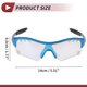 thumbnail image 4 of Ofertas únicas 1 juego de gafas de motocicleta PC TPU gafas de ciclismo lente azul claro marco azul, 4 of 6