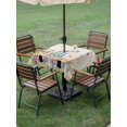 thumbnail image 5 of Square Outdoor Tablecloth with Umbrella Hole Spring Gnomes Floral Outside Table Cloth Waterproof Patio Table Cover Pink Tulip Botanical Beige Burlap Zipper Tablecloths for Picnic Camping 54x54 Inch, 5 of 8