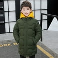 thumbnail image 2 of Mercatoo Windproof Warm Winter Coat for Boys Zip Up Button Quilted Padded Long Puffer Jacket Teen Cold Weather Proof Outerwear, 2 of 9