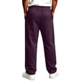 thumbnail image 3 of Resicozy Wide Leg Sweatpants Men Casual Straight Fleece Sweat Pants Athletic Workout Gym Jogger with Pockets Dark Purple L, 3 of 5