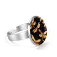 thumbnail image 2 of PhooArto Dragonfly Golden Patterns Stainless Steel Rings for Women, Open Adjustable Ring Promise Ring Jewelry Gifts, 2 of 5