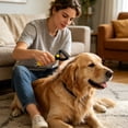 thumbnail image 7 of FEOLGEHLY Double Sided Pet Dematting Comb for Dogs and Cats, Grooming Brush Removes Mats Tangles, Gentle Deshedding Tool for Long Hair Breeds, Lightweight Plastic Dual-Sided Brush (Yellow), 7 of 7