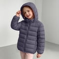 thumbnail image 5 of JZEJING Padded Jackets for Girls Solid Color Long Sleeve Puffer Coat Winter Zip up Hooded Thermal Quilted Outerwear with Pocket Girls Clothes Size 6, 5 of 7