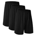 thumbnail image 1 of TOPTIE Big Boys 2 / 3 Packs Soccer Shorts Athletic Running Shorts with Pockets-3 PACKS BLACK-M (10/12), 1 of 7