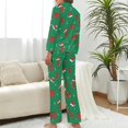 thumbnail image 3 of Top-kevin Pajama Sets for Womens Gingerbread Candy Canes Hearts Loose Button Down Long Sleeve Shirts And Pants Set, 3 of 12
