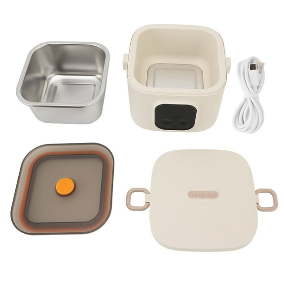 Riousery Electric Lunch Box, 800ml Rechargeable Food Warmer with 14000mAh Battery, Portable Heated Lunch Container for Office, Outdoor, Travel