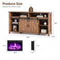 thumbnail image 2 of SESSLIFE 58" Fireplace TV Stand for TVs up to 65", Farmhouse Entertainment Center with Electric Fireplace, Sliding Barn Doors and Storage Cabinets, Walnut, 2 of 8