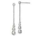 thumbnail image 5 of Auriga Fine Jewelry 925 Sterling Silver Teardrop and Bead Post Dangle Earrings for Women (L-40mm, W- 5mm), 5 of 5