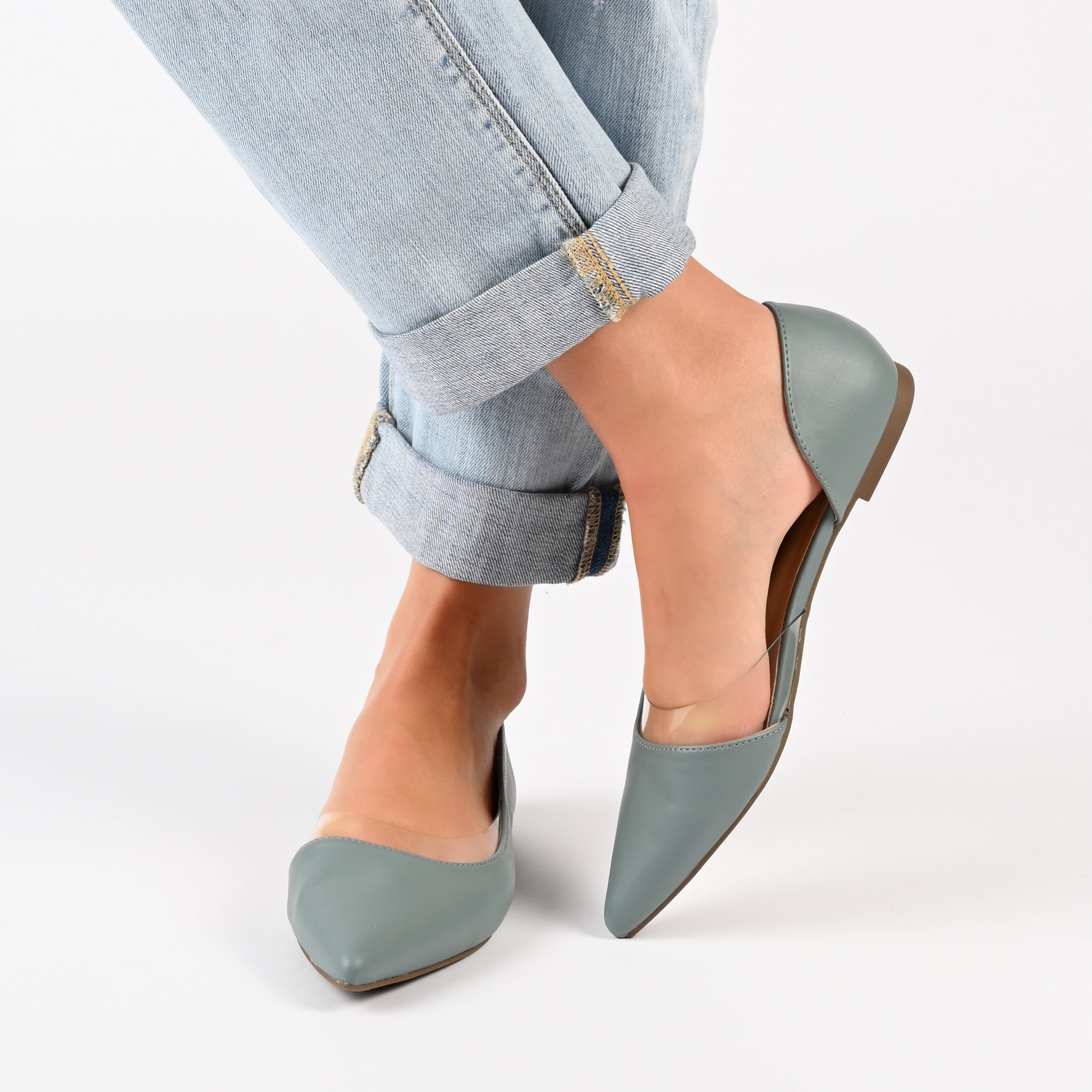Journee Collection Womens Mikki Ballet Pointed Toe Slip On Flats