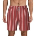 thumbnail image 3 of Uemuo Stripes Red White Pattern Mens Swim Trunks Quick Dry Board Shorts with Mesh Lining, Stretch Beach Shorts Quick Dry No-Chafing Board Shorts-Large, 3 of 9