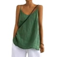 thumbnail image 4 of QUTETN Women's Cotton-Linen Blend Sleeveless Tank Top - Off-Shoulder Summer Shirt with Thin Straps, Breathable Casual Top for Casual Attire, Machine Washable Solid Color Regular Fit, Cotton Tank Top, 4 of 4