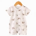 thumbnail image 2 of UAYOTSE Newborn Infant Baby Boy Girl Summer Short Jumpsuit Short Sleeve Bear Print One Piece Romper Bodysuit Outfit,Sizes 0-6 Months, 2 of 4