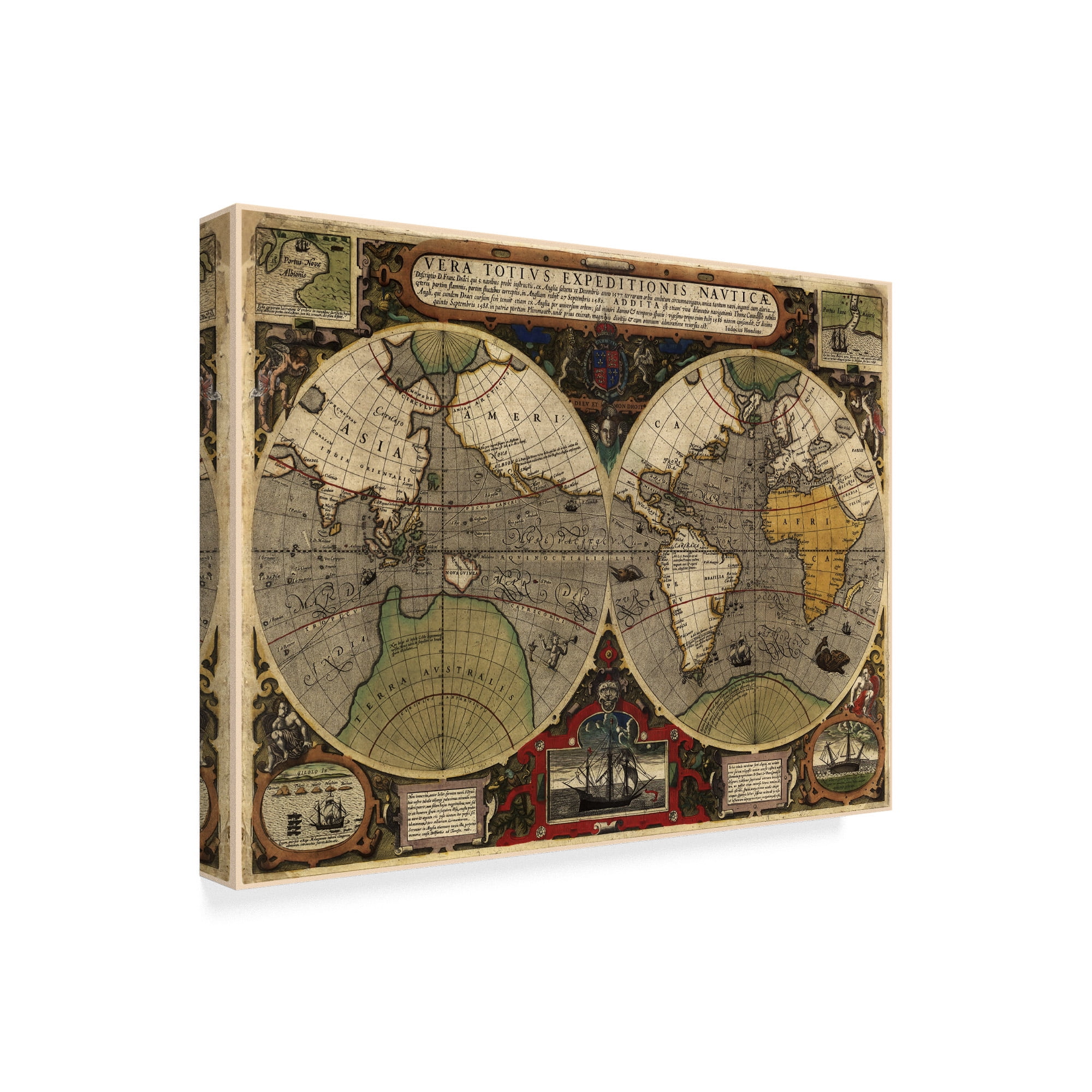 Trademark Fine Art 'Map Of The World 1595' Canvas Art by Vintage Lavoie