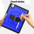 thumbnail image 6 of Dteck Case for iPad Air 11 Inch Case M2 2024, Heavy Duty Shockproof Protective Case with 360° Rotating Stand, Hand/Shoulder Strap and Pen Holder,Deep Blue, 6 of 9