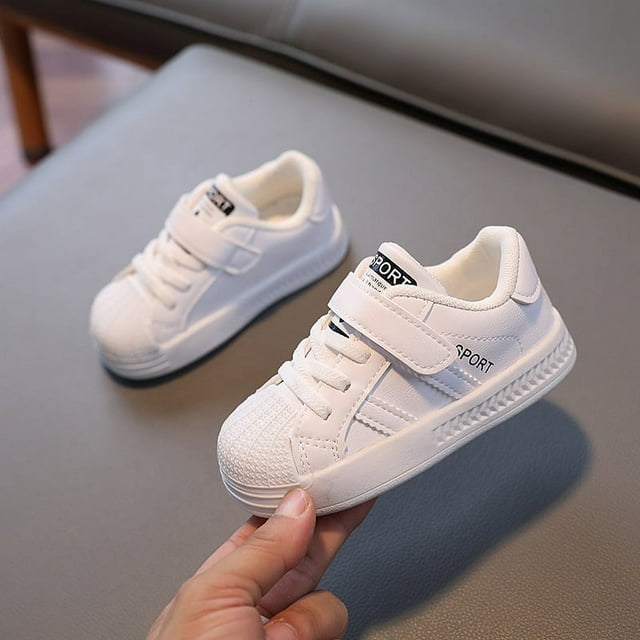 Zapatos de primavera y otoño para niños, zapatos para bebés, zapatos para bebés, zapatos para bebés con cabeza de concha, zapatos blancos pequeños para niñas