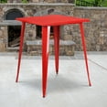 thumbnail image 2 of Flash Furniture Commercial Grade 31.5" Square Red Metal Indoor-Outdoor Bar Height Table, 2 of 3