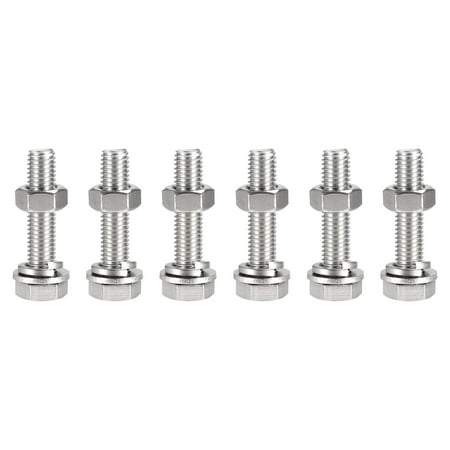 

Uxcell M10 x 50mm 304 Stainless Steel Hex Head Screws Bolts Nuts Flat & Lock Washers Kits 6 Sets