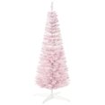 thumbnail image 7 of Spaco 5 Feet Tall Snow Flocked Artificial Pencil Christmas Tree, Slim Xmas Tree with Realistic Branches and Plastic Base Stand, Christmas Tree for Holiday Decor, Pink, 7 of 7
