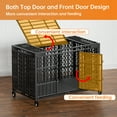 thumbnail image 4 of 54/48/42/38 Inch Heavy Duty Dog Crate with Wheels, Folding Metal Big Dog Cage for Large and Medium Dogs, Extra Large XL XXL Indestructible Dog Crate with Removable Tray., 4 of 8