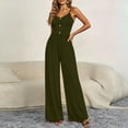 thumbnail image 4 of gakvbuo Summer Jumpsuits Overalls Romper Playsuit Suspender Trousers for Women's Fashion Solid Color Sling Shoulder Straps Are Adjustable Button Wide-Leg Pants Jumpsuit, 4 of 6