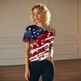 thumbnail image 4 of 4Th Of July Shirt, Summer Casual Cold Shoulder Sexy Short Sleeve T-Shirt Red White And Royal Blue Top Shirts For Women American Flag Shirt Tank Tops Outfits (S, Wine) ZMTing, 4 of 4