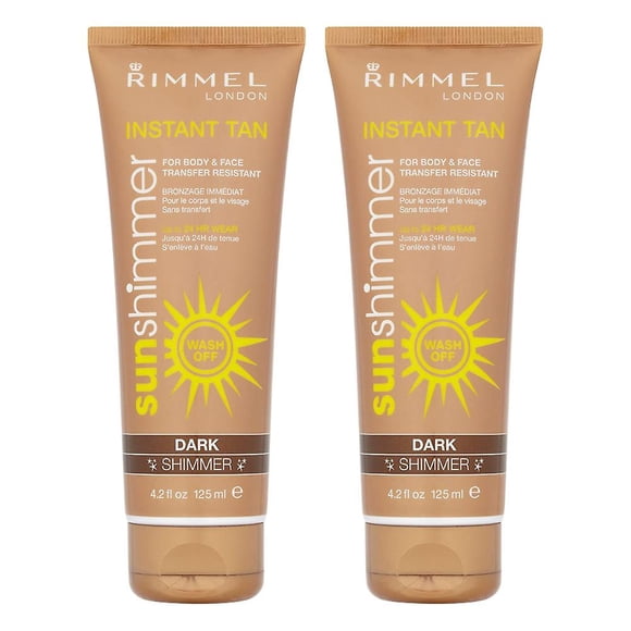 2 x Rimmel London Instant Tan Sun Shimmer Instant Tan - Dark 125ml