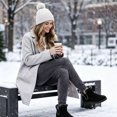 thumbnail image 6 of Knivor Slip On Winter Ankle Boots for Women Fuzzy Fleece Lined Non-Slip Warm Snow Booties Casual Winter Shoes for Women Cold Weather Footwear Indoor Outdoor, 6 of 9