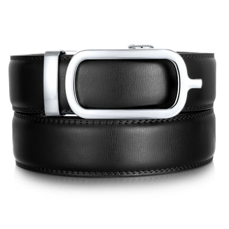 Comfort Buckle - Marino Ratchet Click Belts for Men - Mens Comfort Genuine Leather Dress Belt - Automatic Buckle - Adjustable from 28