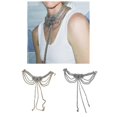 thumbnail image 2 of Stylish Women's Zinc Alloy Necklace Dimensional Flower and Flowing Tassels Charm Clavicle Chain for Evening Gowns, 2 of 5