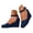 Blue, variant on Womens Platform Wedge Sandals Round Closed Toe Dressy Summer Shoes Comfortable Ladies High Heels for Bride Wedding Party (White,8)