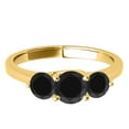 thumbnail image 2 of Aonejewelry 1/2 Ct. Ttw Three Stone Black Diamond Enagement Ring Crafted In 14k Solid Yellow Gold, 2 of 4