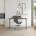 thumbnail image 3 of 2xhome Set of 2 Modern Drafting Chair | Upholstered PU Leather Ribbed Armless Mid Back with Tall Adjustable Base & Leg Rest | Computer, Home, Executive, Conference, Meetings (Gray), 3 of 13