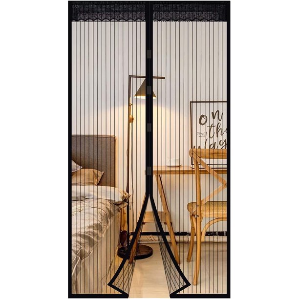 Mosquitera magnética Cortina magnética para moscas Puerta de cierre automático Protección contra insectos Mosquitera Mosquitera para balcón Sala de estar Patio Puerta Adhes. Afortunado Sencillez