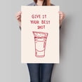thumbnail image 2 of Vintage Pink Bar Cart Canvas Wall Art, Funky Funny Give It Your Best Shot Aesthetic Poster, Cute Vodka Tequila Alcohol Pictures Print, Kitchen Art Wall Decor, 2 of 9