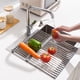thumbnail image 2 of Estante de secado de platos enrolladas sobre fregadero, cubierta de fregadero, accesorios para fregadero de cocina, organizador multiusos plegable, 2 of 5